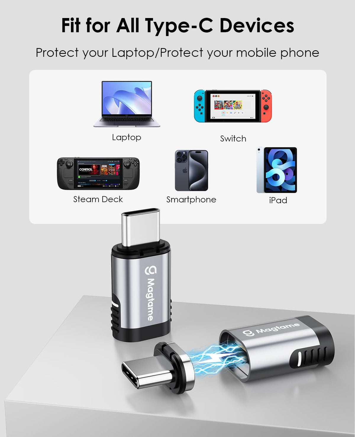 Adaptador USB C 24 Pines Magtame 240 W USB 4 Magnético