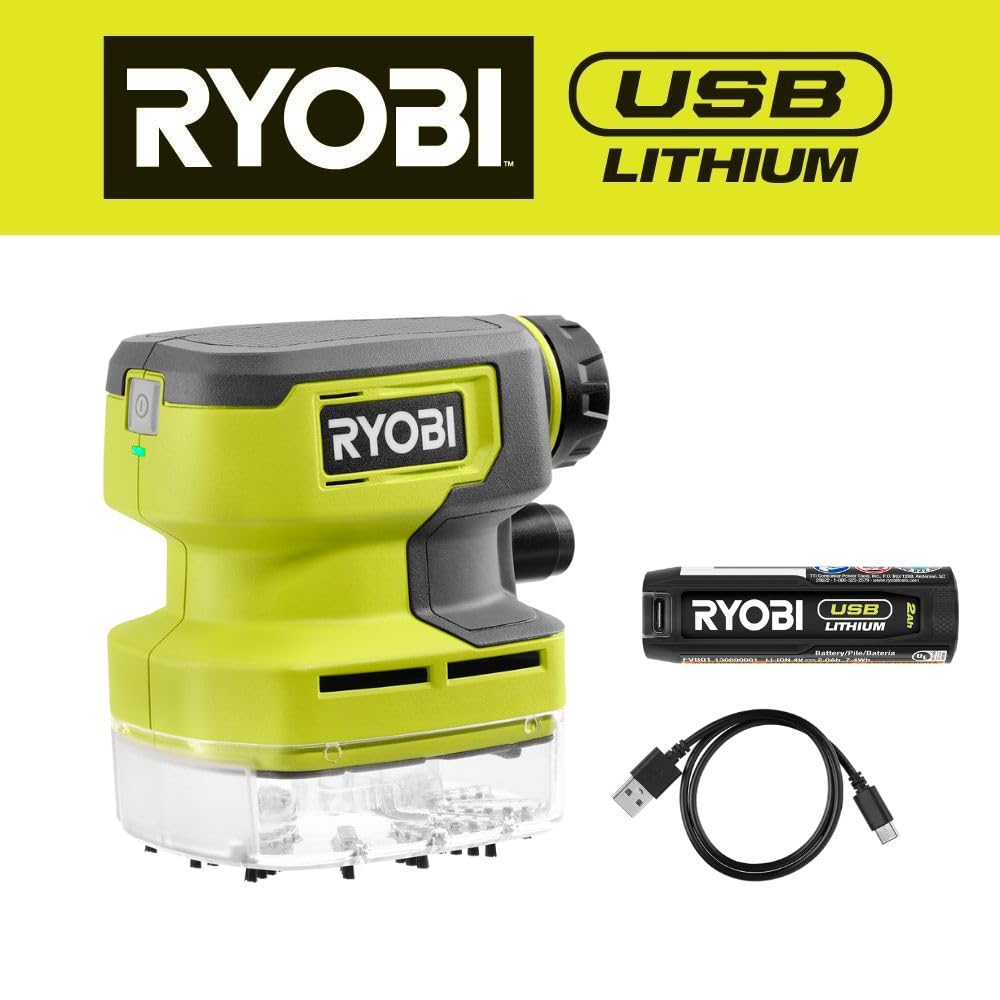 Ryobi - Kit de aspiradora de litio USB de computadora con batería y cargador, FVH67K