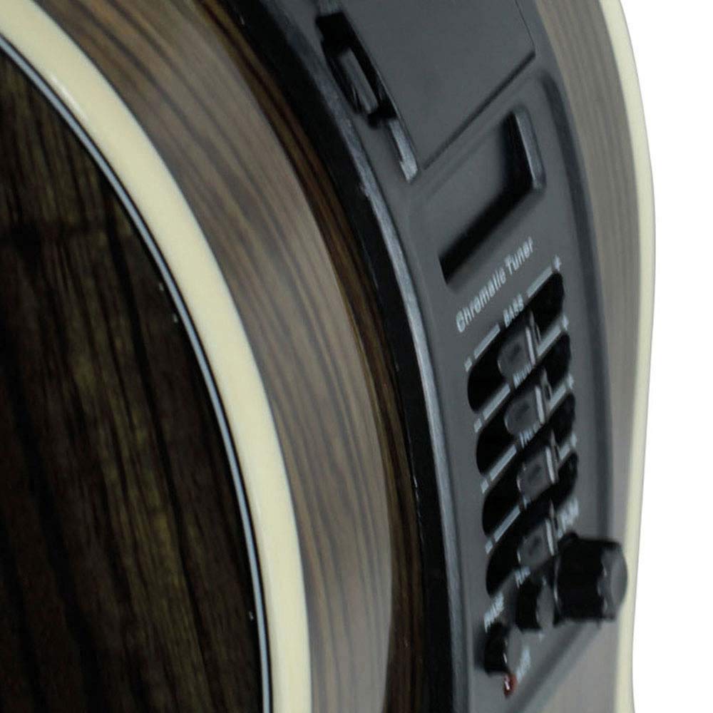 Bajo Electroacústico de 5 cuerdas La Sevillana B-1005CEQ color negro transparente
