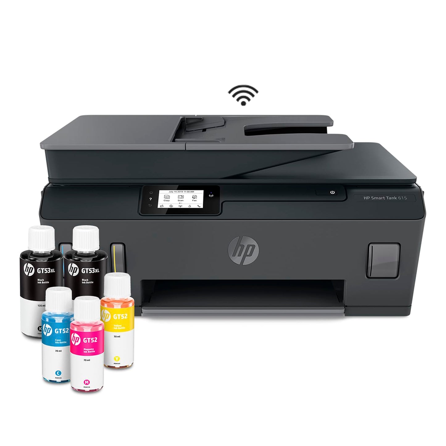 Multifuncional HP Smart Tank 615 con Sistema de Tanques de Tinta, Impresora, Copiadora, Fax y Escáner, 1200 dpi, Wi-Fi, Bluetooth, USB.