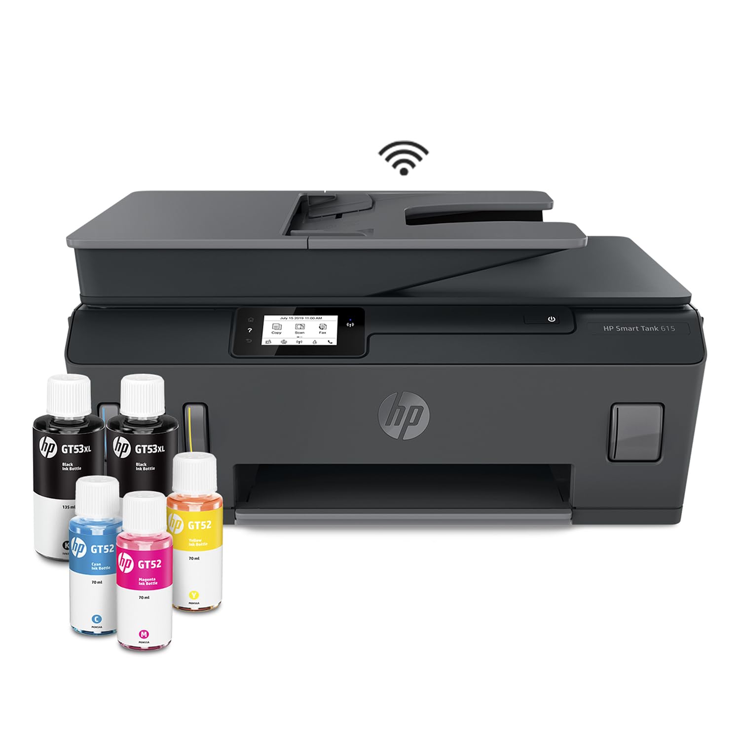 Multifuncional HP Smart Tank 615 con Sistema de Tanques de Tinta, Impresora, Copiadora, Fax y Escáner, 1200 dpi, Wi-Fi, Bluetooth, USB.