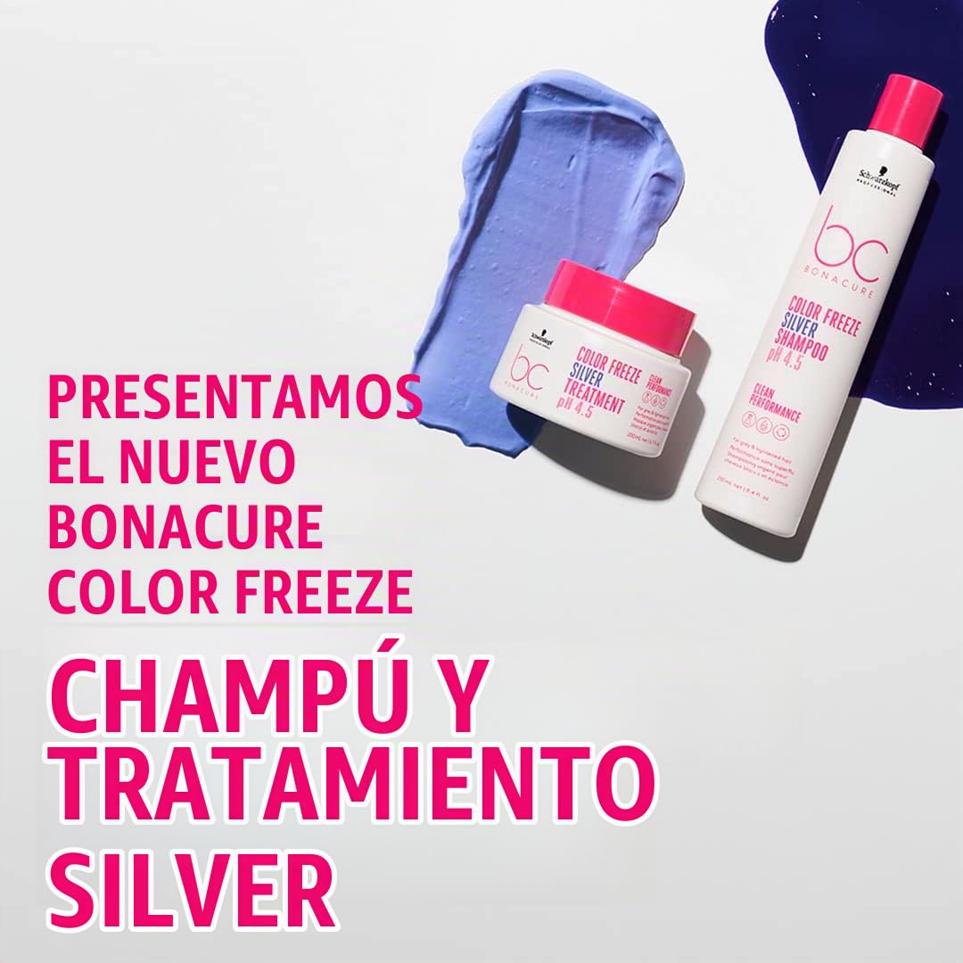BONACURE Color Freeze Silver Shampoo pH 4.5 Cabello Blanco Vegano 250 ml