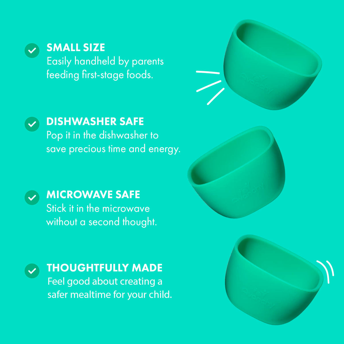 Avanchy - Juego de cuencos de silicona para bebés y niños pequeños para alimentar alimentos, 4 onzas, color naranja