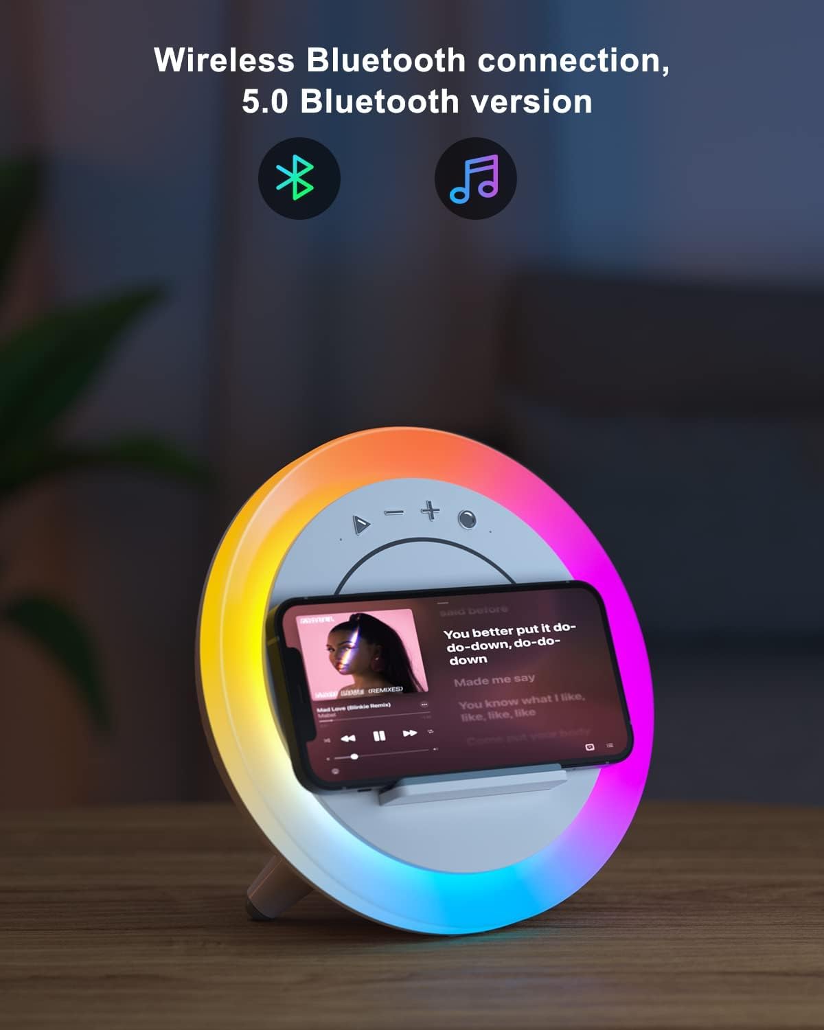 Altavoz Bluetooth SIDVAR Luces Nocturnas Carga Inalámbrica Batería 15W para Adolescentes