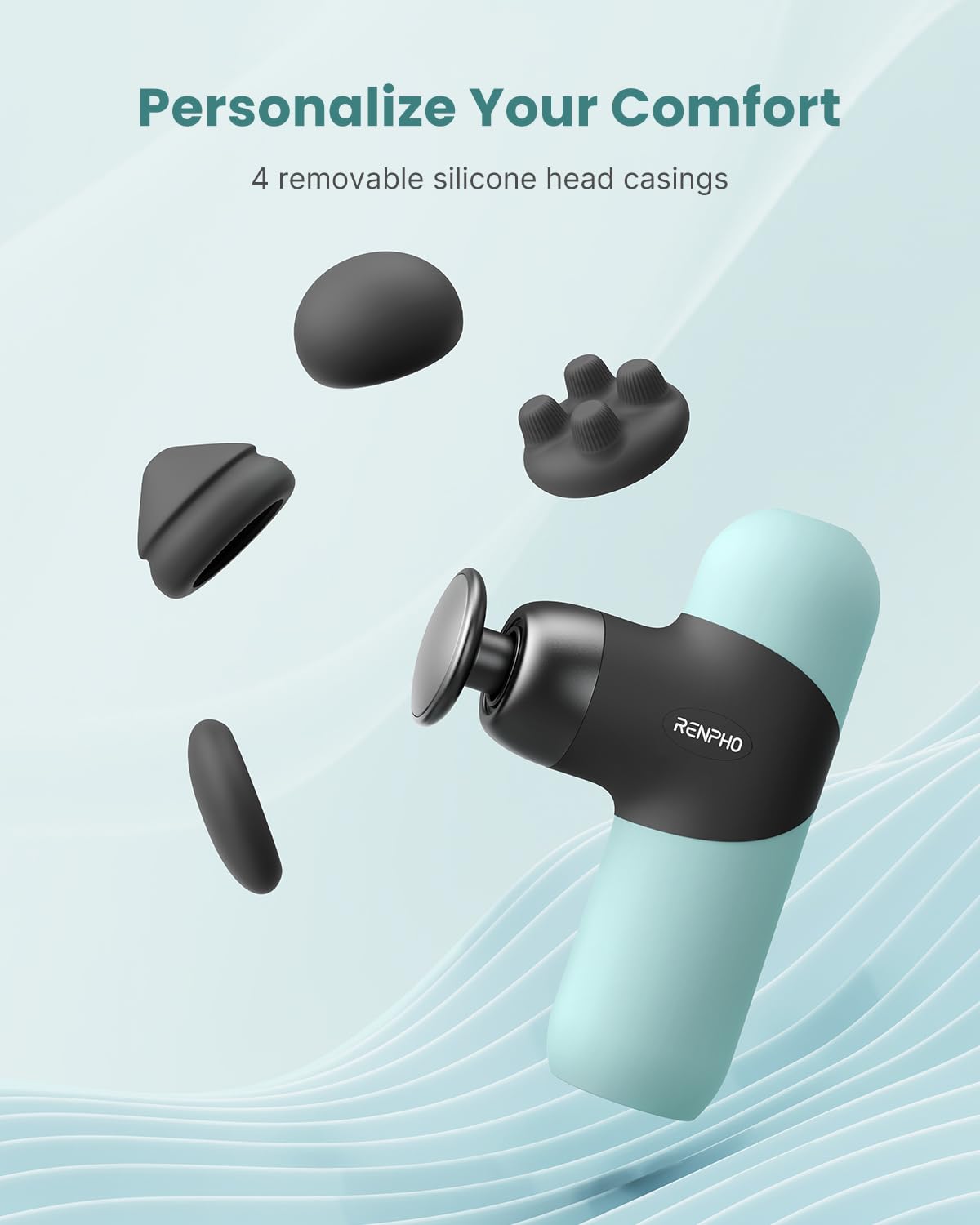 RENPHO Mini Pistola de Masaje con Calor, Pistola de Masaje Muscular de Percusión Portátil, Pequeño Masajeador de Mano de Viaje con Estuche de Transporte, Regalos para Hombres y Mujeres, Mini Thermal