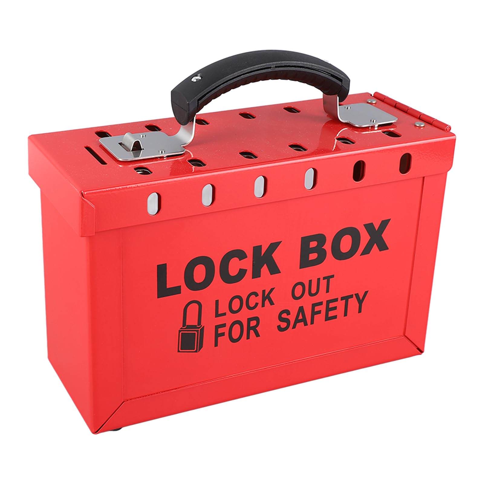 DAUZ Caja de Seguridad de Hierro Rojo con Ventana Transparente y Gestión de Grupos