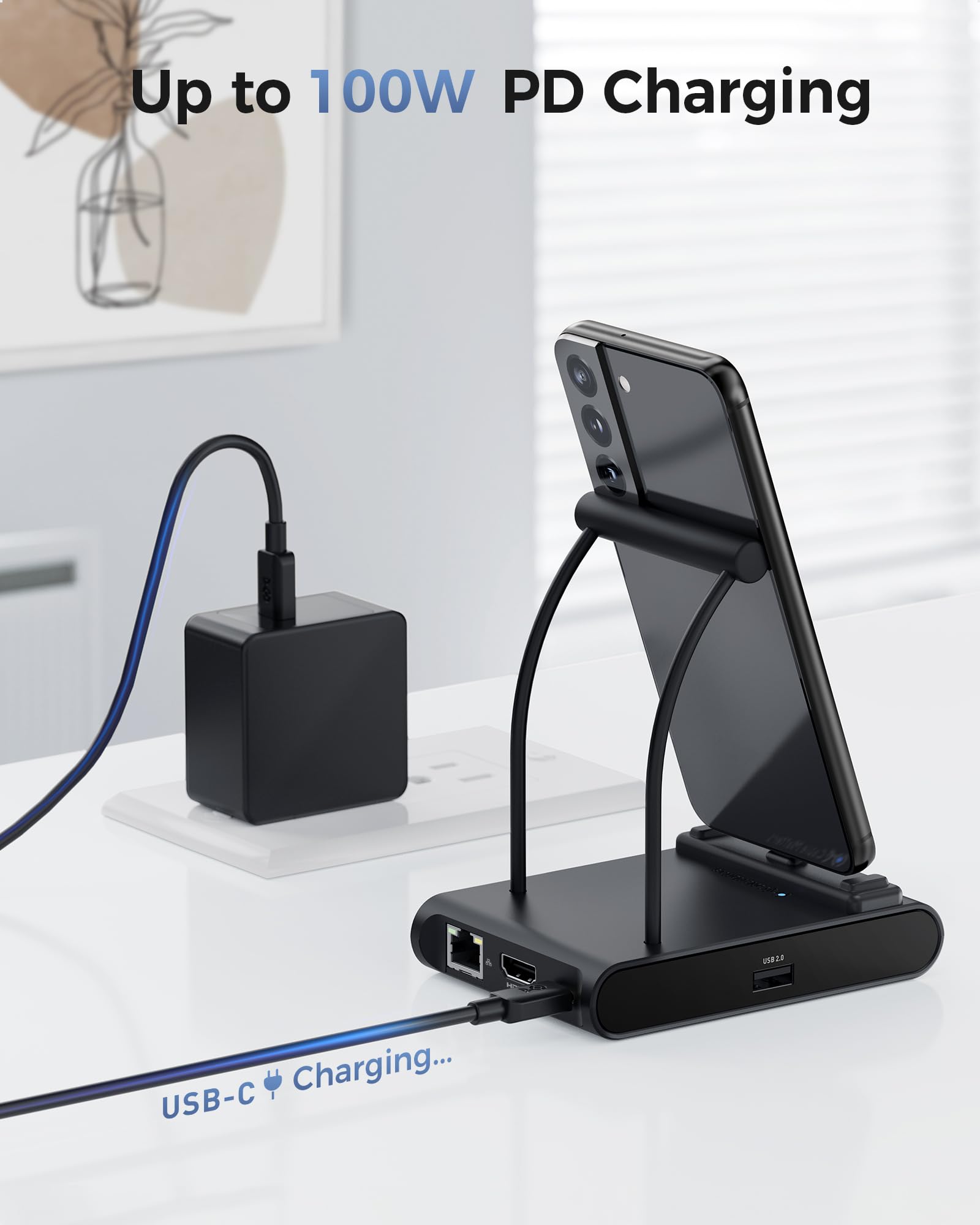 Cable Matters 5 en 1 iPhone 16/15 USB C Hub HDMI 4K@60Hz, estación de acoplamiento para iPad con Gigabit Ethernet, puerto USB-A 3.2, PD de 100W, soporte USB C Hub para iPhone 16/15 Pro Max, iPad Pro,