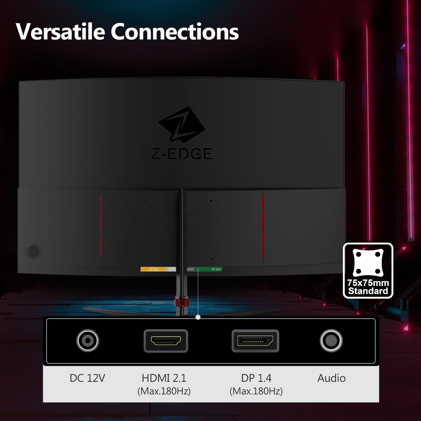 Monitor de Juego Z-Edge UG24 Curvo FHD 1080 con 180 Hz