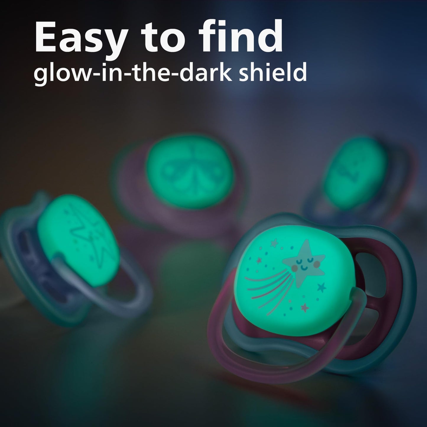 Chupete Ultra Air Philips Avent estrella caída sueños noche 6 a 18 m paquete de 4