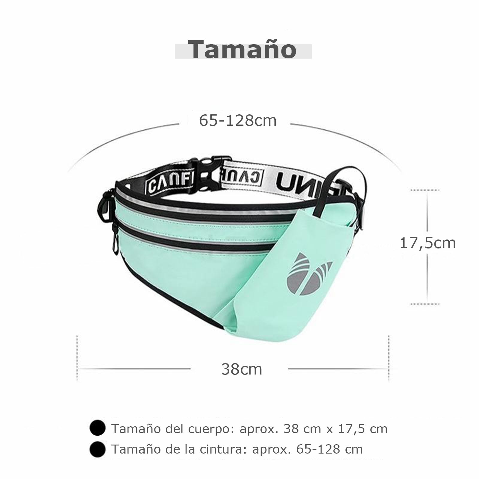 Cinturón de Hidratación MOSU Verde con Soporte para Botella y Correa Ajustable para Correr para Mujeres y Hombres