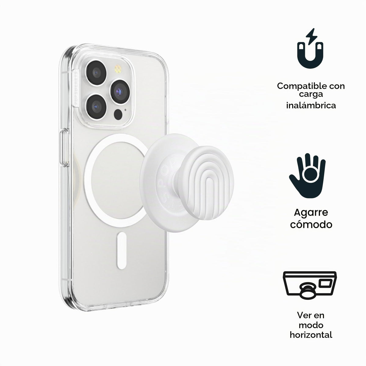 Empuñadura PopSockets MagSafe con Soporte Intercambiable para iPhone y Tablet