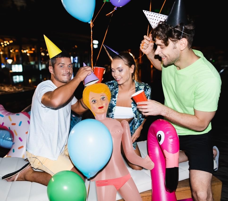 AIR GAG Blow up Doll - Muñeca Inflable - Regalo Divertido para Fiesta de Despedida de Soltero o Soltera, Bromas, Cumpleaños, Fiestas Patrias y Eventos Divertidos (Ropa No Incluida)