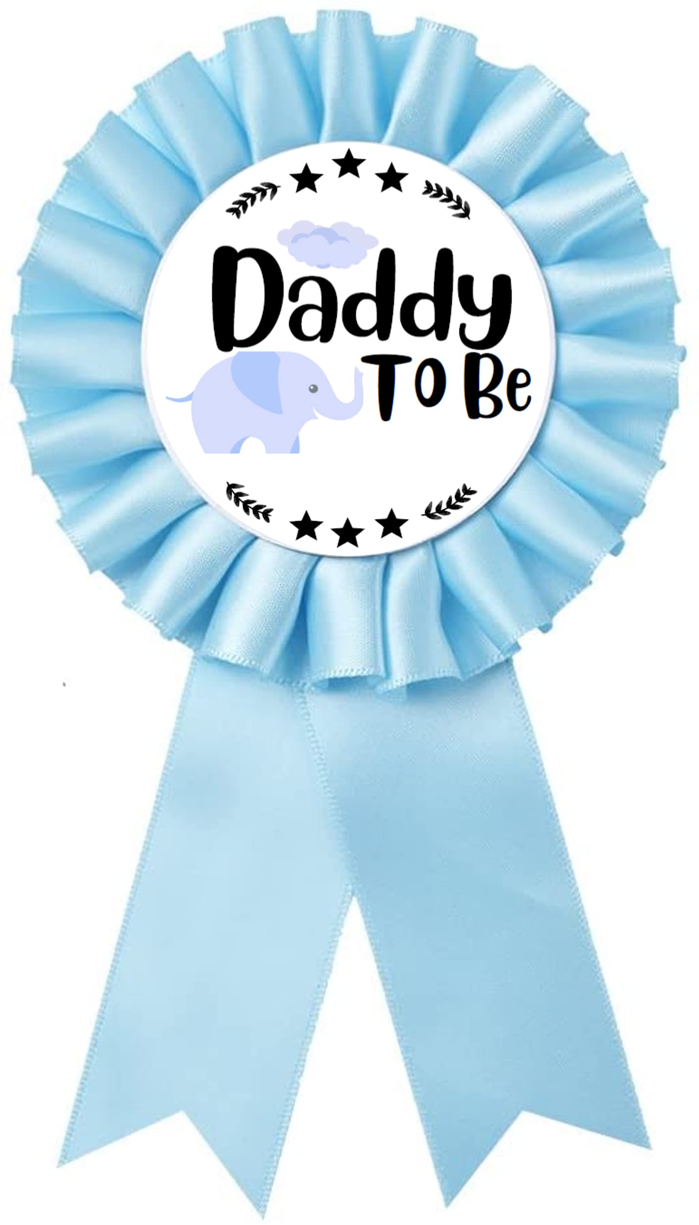 PATICARRY - Juego de insignias de hojalata con temática de elefante, color rosa claro y azul satinado, perfecto para baby shower