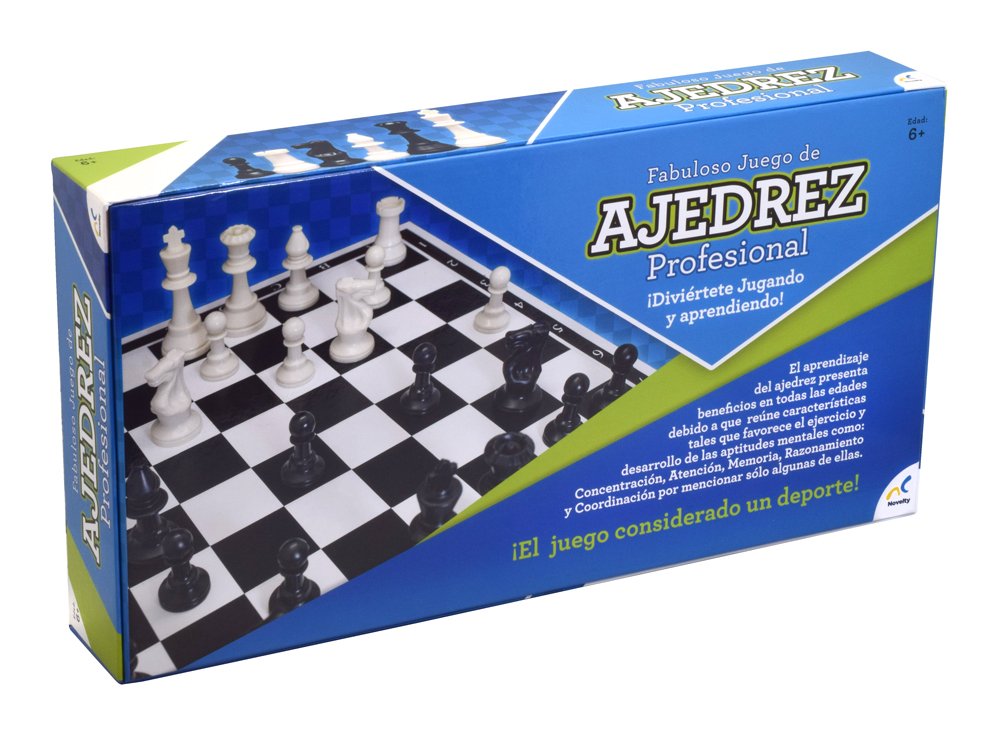 Juego de Mesa Ajedrez Profesional Novelty Corp en Blanco para Mejora de Agilidad Mental