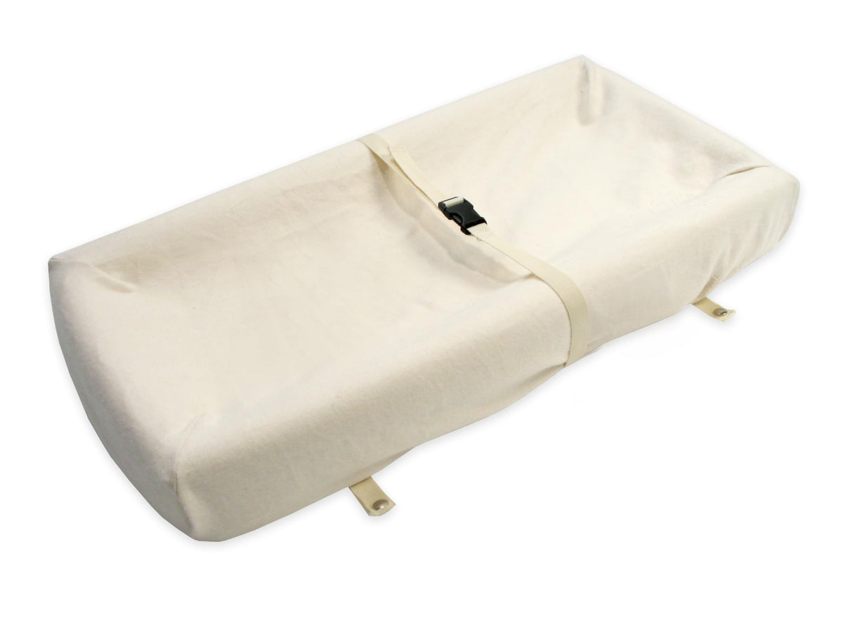 Naturepedic - Funda para cambiador orgánico contorneado, fácil de limpiar, ligera y portátil, cómoda de 2 caras y 4 lados, impermeable, para cambiador de pañales para bebé, 16 x 31 pulgadas