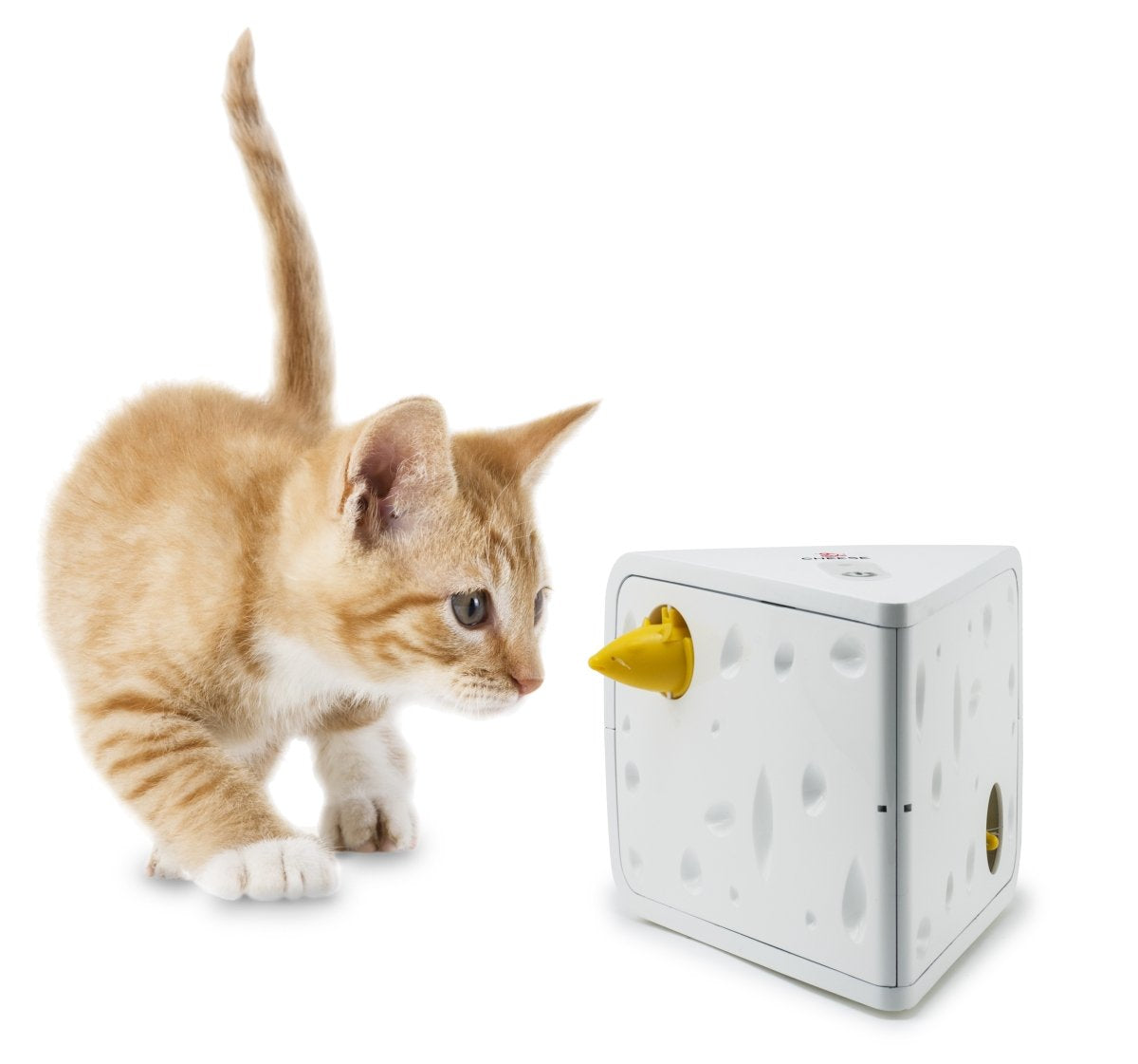 Juguete Automático PetSafe Blanco Amarillo con Ratón Electrónico Interactivo para Gatos