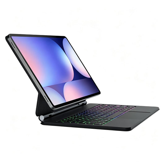 Teclado Magic zienstar Negro con Retroiluminación y Trackpad para Samsung Galaxy Tab S10+ Plus/S9+ Plus/S9 FE+ Plus/S8+ Plus/S7+ Plus/S7 FE 12.4"