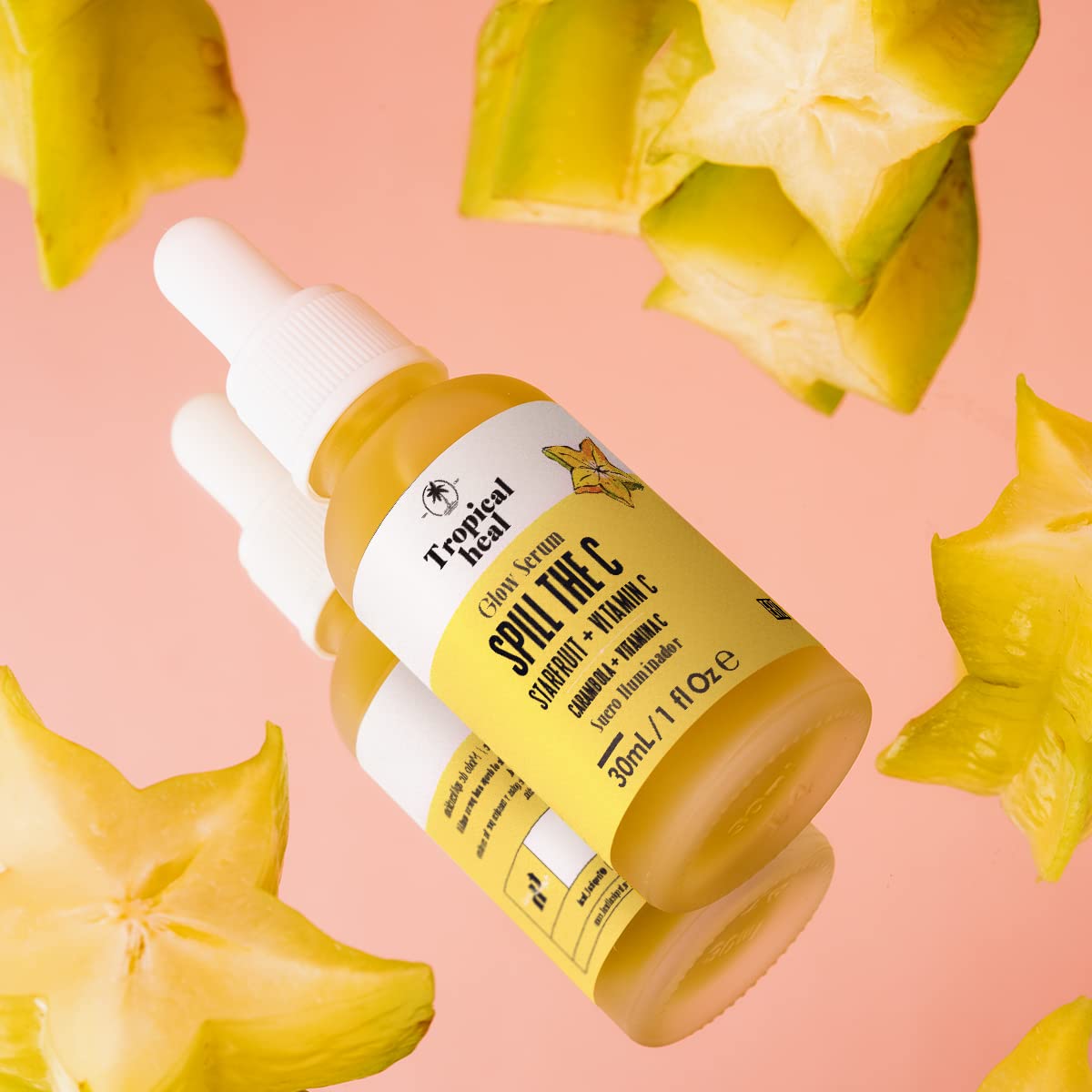 Tropical Heal - Spill The C Serum Facial Vitamina C Iluminador Antioxidante con Carambola y Ácido Ascórbico 10% - Piel Radiante y Suave, 30 ml