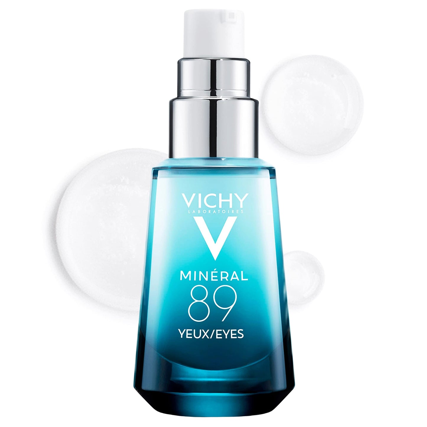 Vichy Minéral 89 Contorno de Ojos - Gel con Ácido hialurónico y Cafeína pura, alisa, hidrata e ilumina, sin fragancia, para piel sensible. + Liftactiv Crema de día anti-edad efecto lifting 50ml