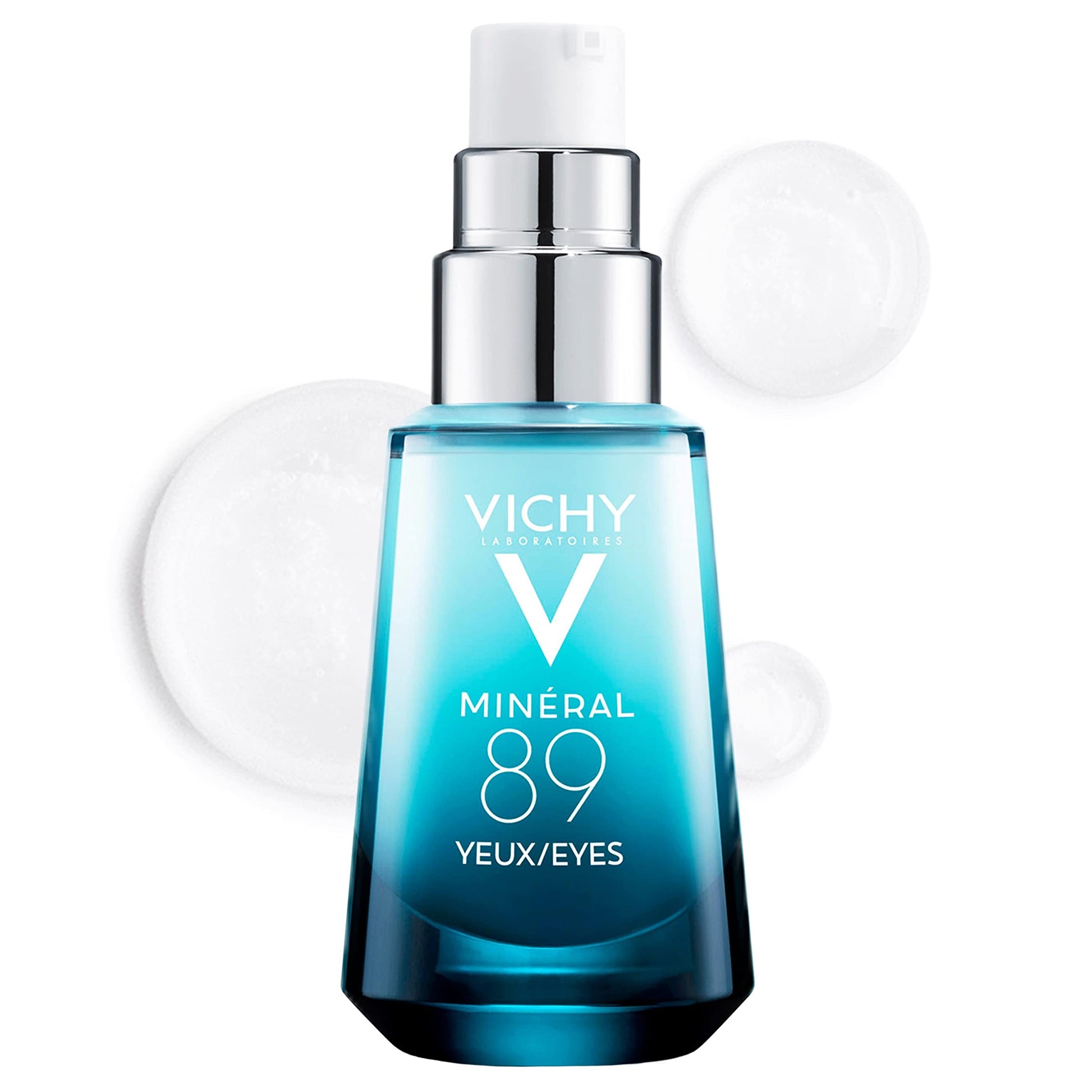 Vichy Minéral 89 Contorno de Ojos - Gel con Ácido hialurónico y Cafeína pura, alisa, hidrata e ilumina, sin fragancia, para piel sensible. + Liftactiv Crema de día anti-edad efecto lifting 50ml