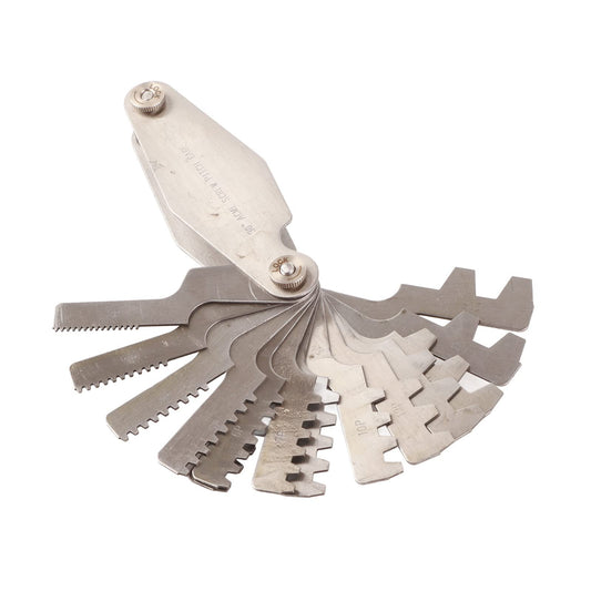 Calibrador de Rosca T Calibre de Paso de Rosca de Acero Inoxidable Herramienta de Medición de Paso de Tornillo Conjunto de Calibradores de Rosca Para Medir El Paso de Rosca de Rosca (Calibre de Rosca En T de 30 Grados)