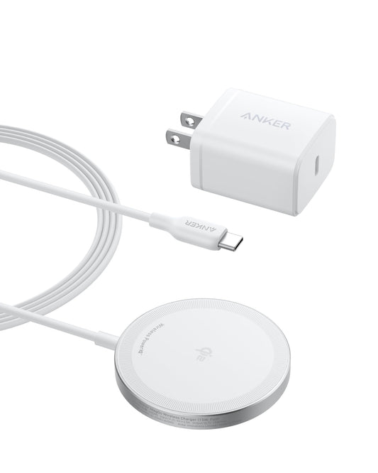 Anker MagGo Cargador Inalámbrico iphone,Base de Carga Inalámbrica y Magnética,Ultrarápida 15W Qi2 Certificado Compatible con MagSafe,para iPhone 15/15 Plus/15 Pro/15 Pro Max/14/13 Series (Sin Enchufe)