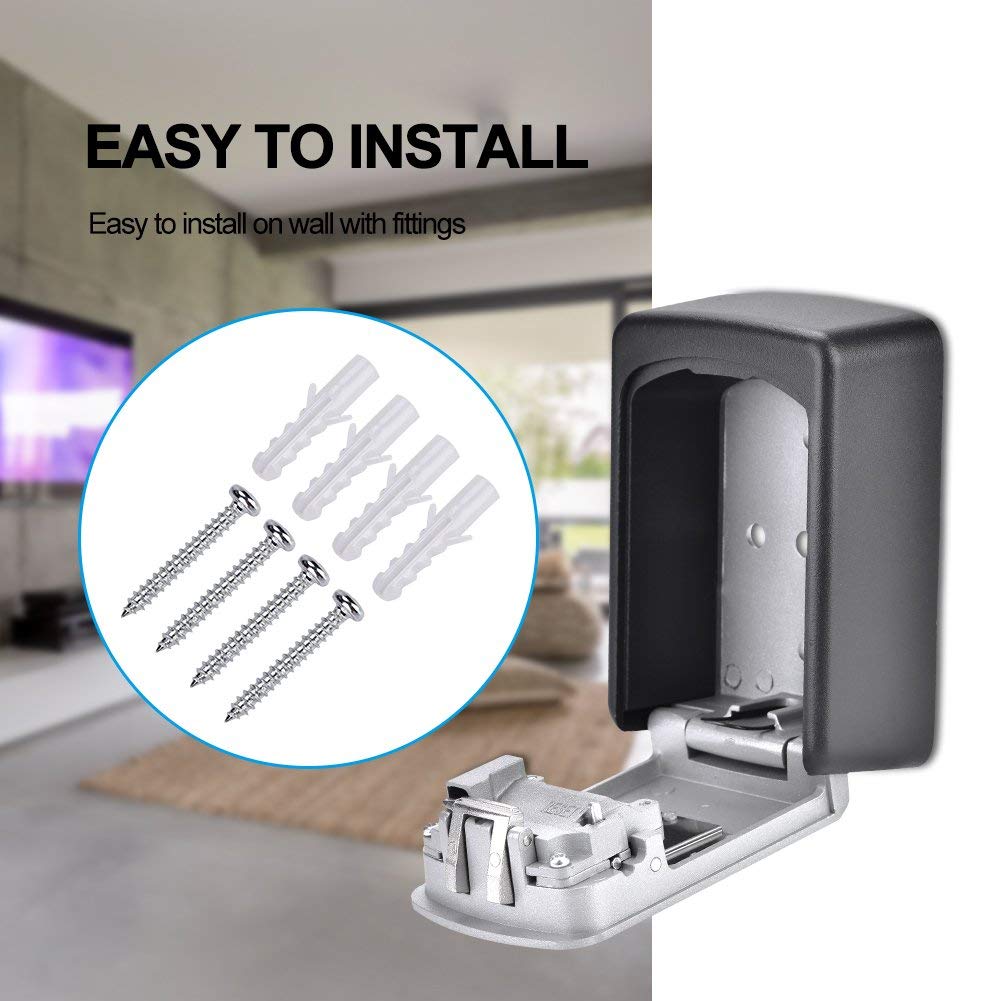 Caja de Almacenamiento de Llaves RabbitStorm Negro Rueda de Código de 4 Dígitos Impermeable para el Hogar y Fábrica