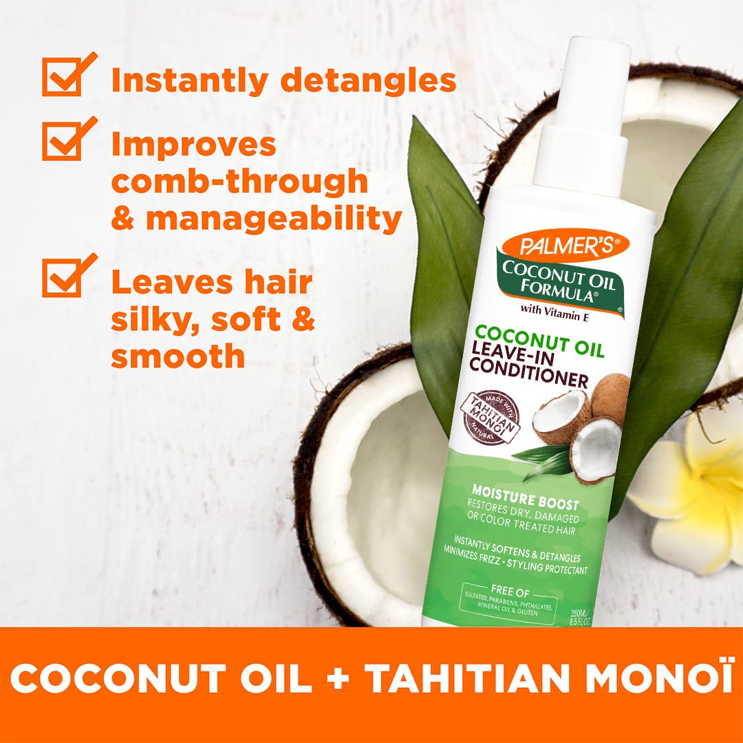 Palmer's Coconut Oil Formula Moisture Boost, Acondicionador Leave-In Sin Enjuague, Todo tipo de Cabello, 250ml