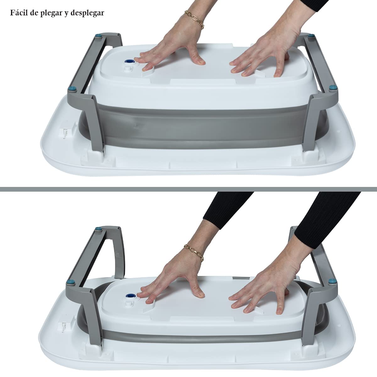 BAMBINETO Bañera plegable para Bebé con Termómetro CHICA