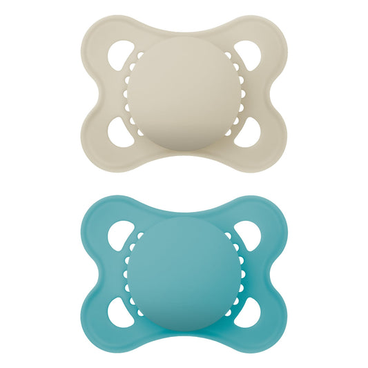 MAM - Chupón Original Mate para bebé, con Forma de pezón Que Ayuda a Promover un Desarrollo Oral Saludable, Estuche esterilizador, niño y niña, 0-6 Meses (2 Unidades).