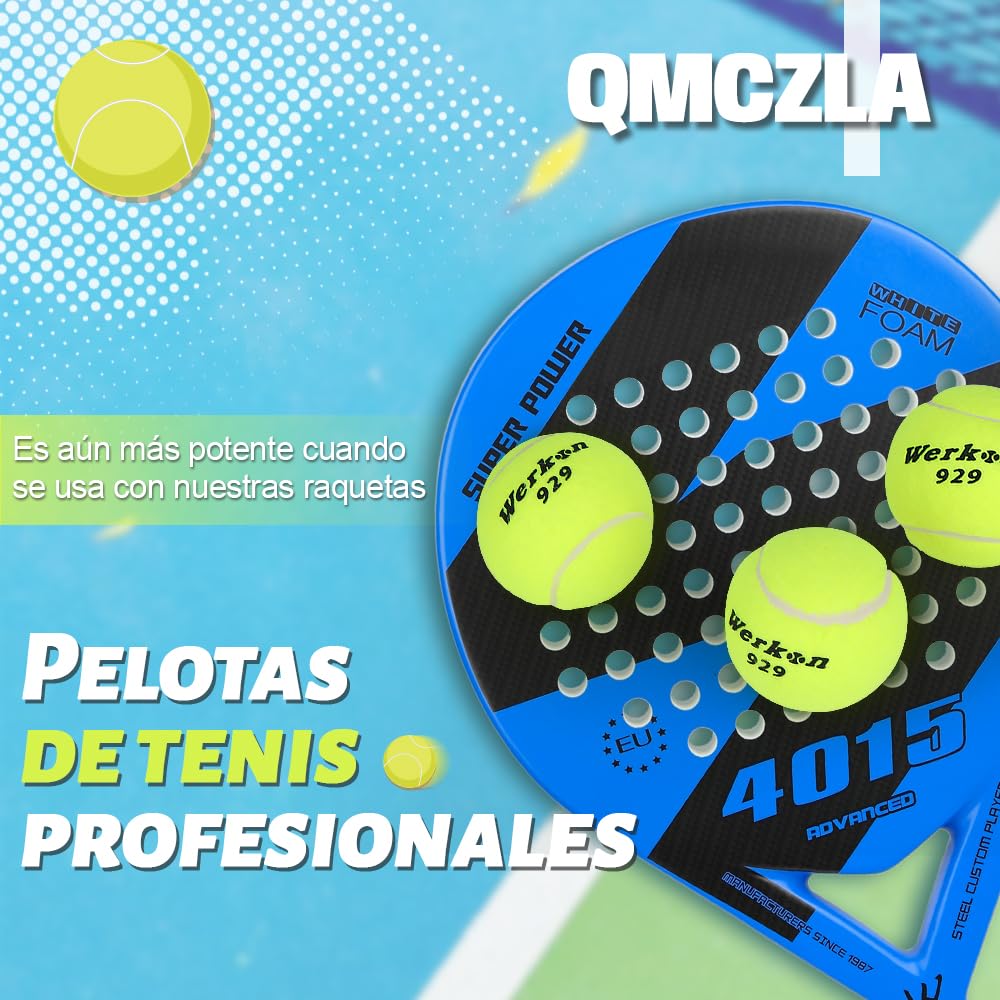 Pelotas de Tenis QMCZLA Fieltro Extra Resistente Alta Calidad Goma Alta Elasticidad 12 Unidades para Interior y Exterior Juguetes de Mascota