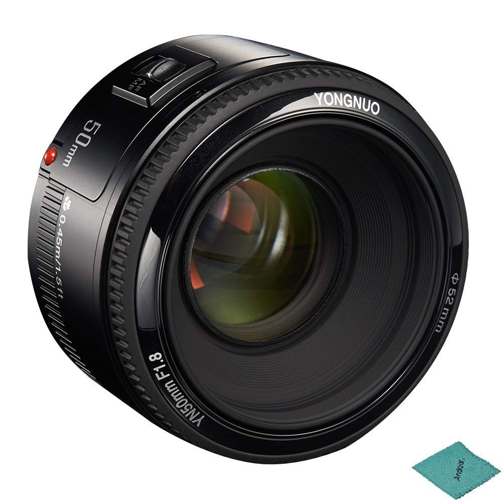 YONGNUO YN50 mm F1.8 Lente Prime estándar de Gran Apertura Lente de Enfoque automático Compatible con Canon EF Mount Rebel DSLR (CXK5648617516965WD)