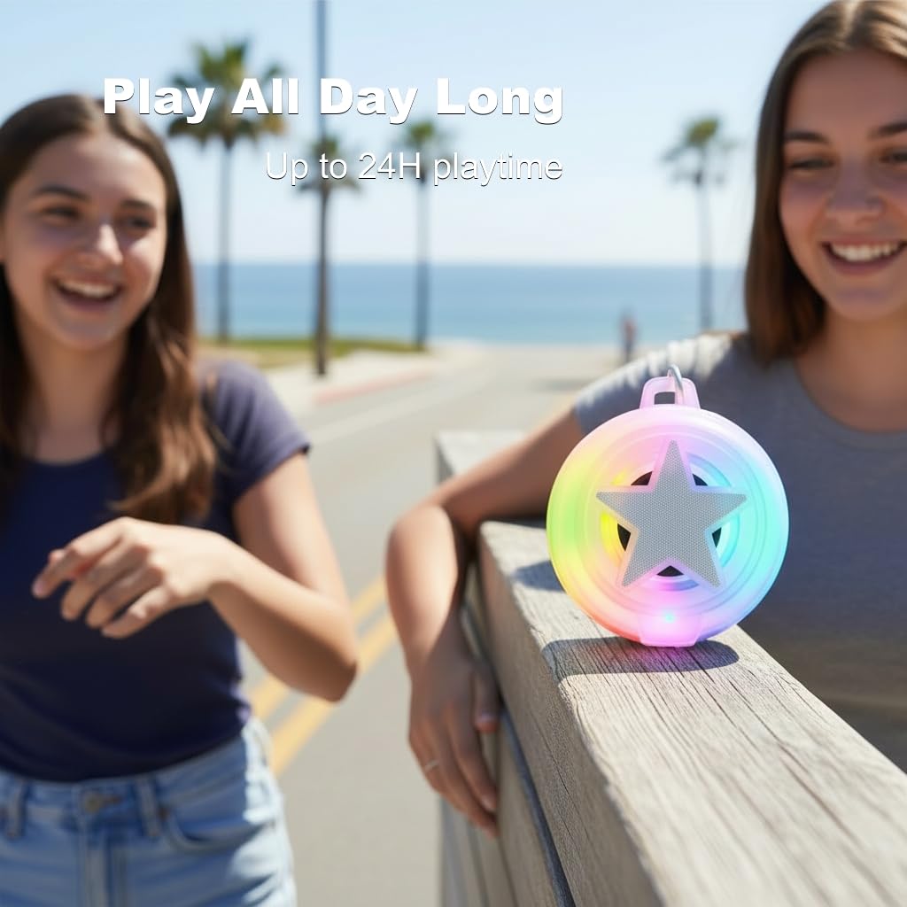 EBODA - Altavoz de ducha Bluetooth IP67 impermeable portátil, flotante, tarjeta TF, pequeño altavoz al aire última intervensión con luz LED para bicicleta, playa, tabla de remo, kayak, regalos para