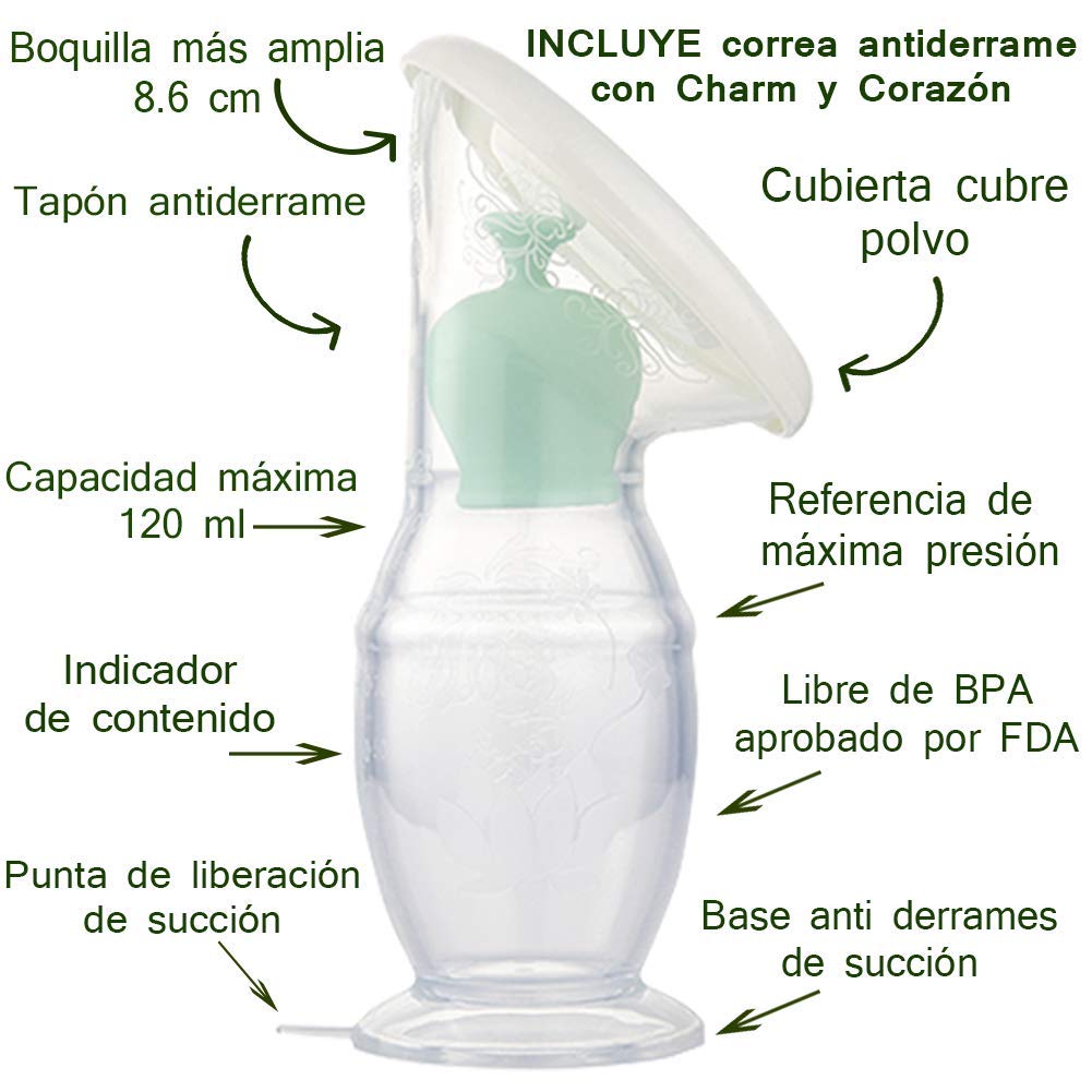 LURKO Duo Pack para Mamás: Extractor de Leche Manual y Protectores de Lactancia, Paquete con Protectores y Recolector de Leche Materna, Libre de BPA, Bolsa Transportadora, Collar Antiderrame