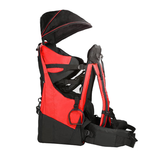 Clevr - Mochila Ligera Excursionismo de Lujo Para Bebé Niño Con Visera de Parasol, Roja