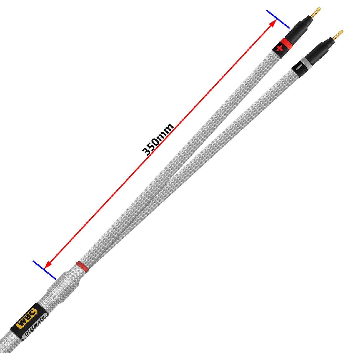 Cable de Altavoz Worlds Best Cables 12 Pies Plata de Alta Fidelidad con Conectores Eminence Gold para Audio Premium