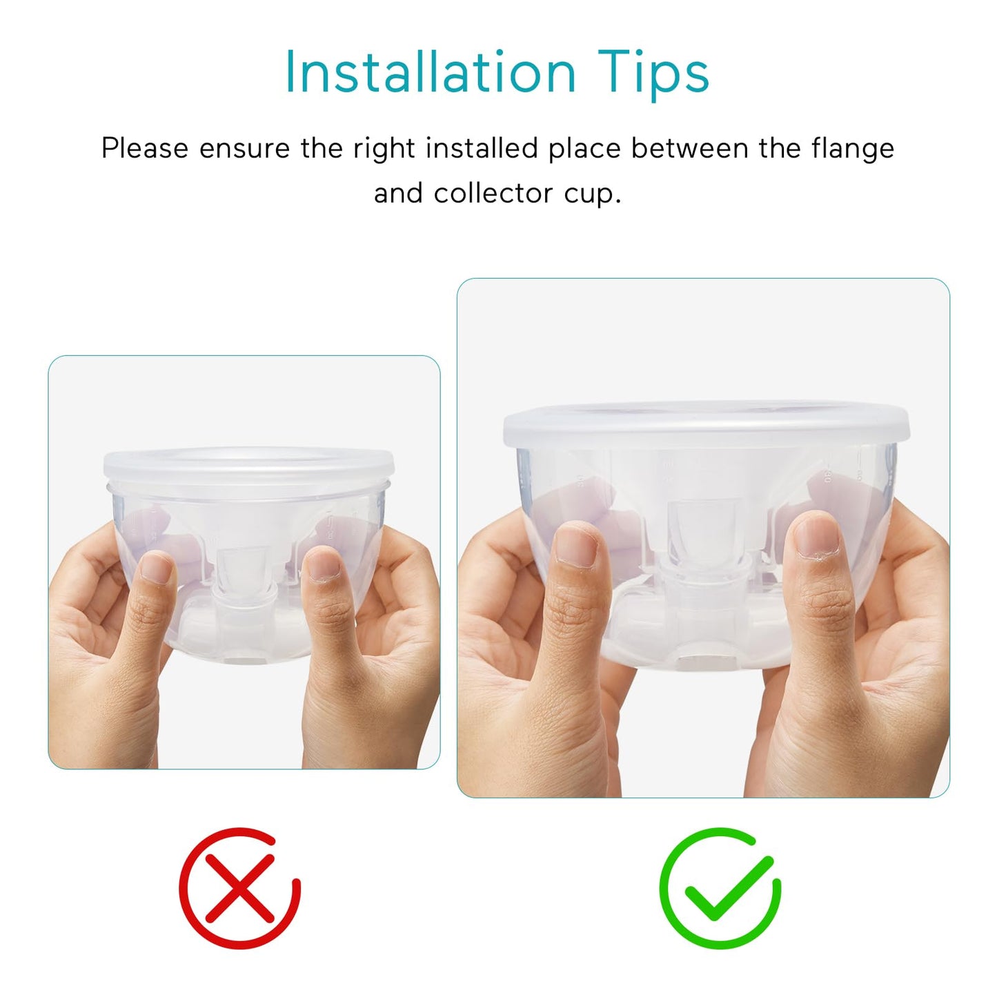 Paruu P10 Juego Completo de Taza Colectora, Piezas Originales de Extractor de Leche, Accesorios de Reemplazo para Extractor de Leche Portátil, 1 Juego