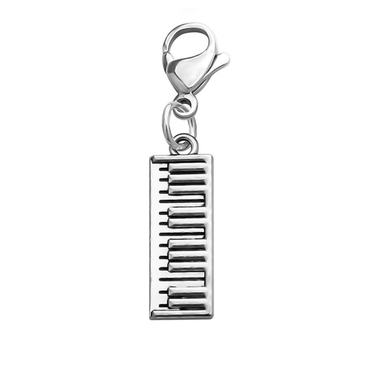 CHOORO - Llavero con colgante de teclado de piano con cierre para pianista, profesor de piano, amantes de la música, Gris, 3inch