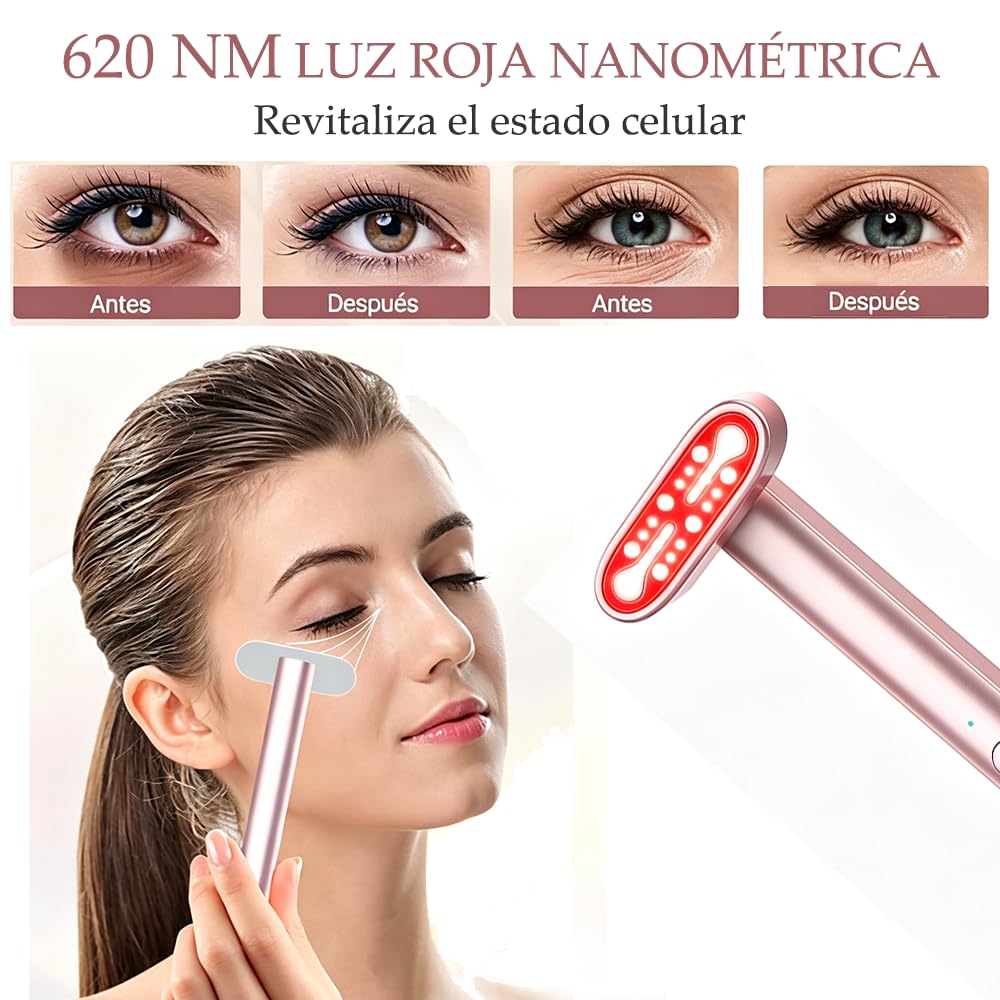 Masajeador para Rostro y Ojos, Efecto Antiarrugas para Relajar la Piel