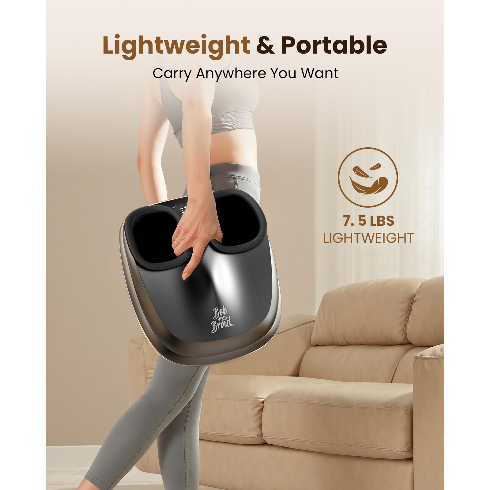 BOB AND BRAD masajeador de pies con calor y control remoto, Shiatsu máquina eléctrica de amasamiento profundo para hombres, talla 12, regalos para mujeres y hombres