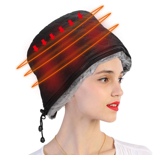 Gorro Eléctrico Para El Cabello, Beauty Hair Steamer Cap Sombrero 3 Engranajes, Para El Spa Del Cabello Tratamiento Térmico Para Secadora De Pelo For Acondicionadores En El Hogar Cuidad (Black)