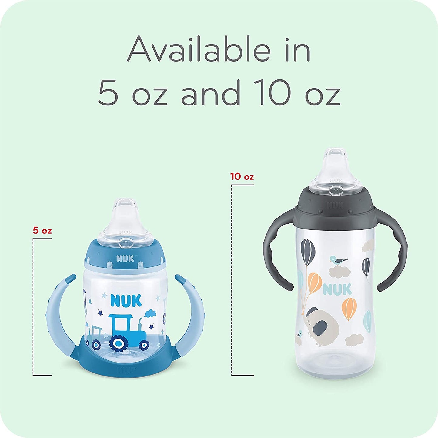 NUK - Taza de silicona para aprendices de mar, para niños, 5 onzas (2 unidades)