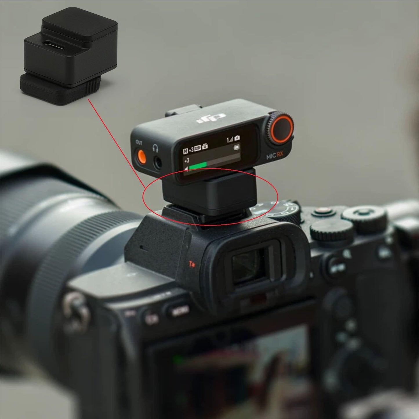 Original para DJI Mic 3/Adaptador de cámara Mic Mini, Conector de receptor para Sony A6700 ZV-E10 A7C A1 A9M3 FX3 Cámara MI Hot Shoe, Accesorios DJI Mic Mini