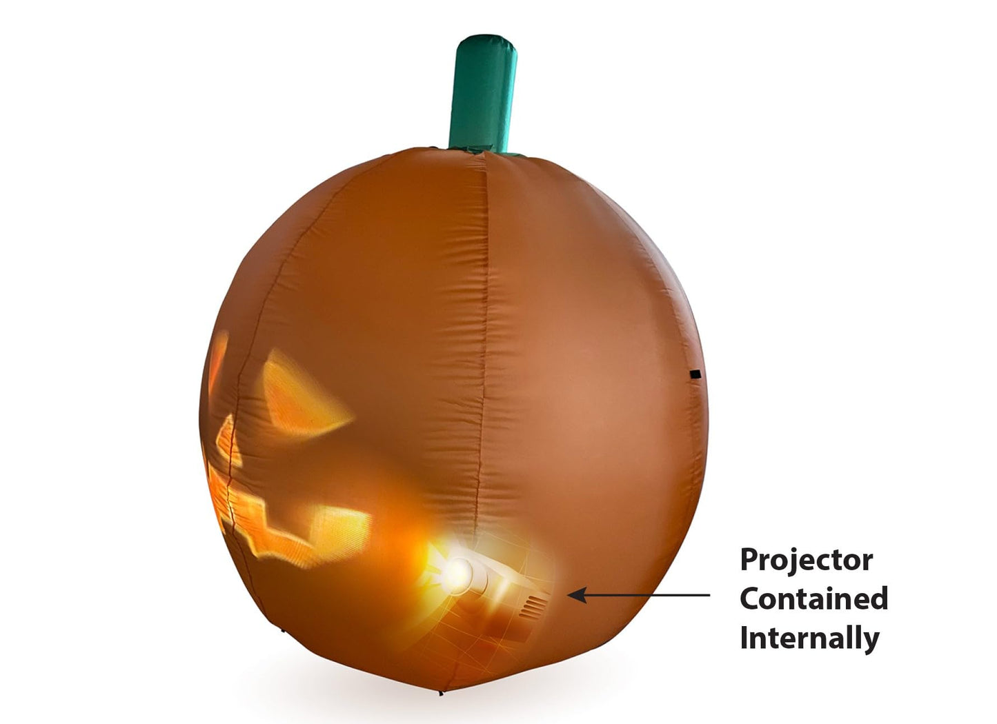 ANIMAT3D - Calabaza inflable animada parlante Jabberin' Jack de 1.5 metros de altura con pantalla HD de 56” y proyector incorporado, incluye 80 minutos de contenido.