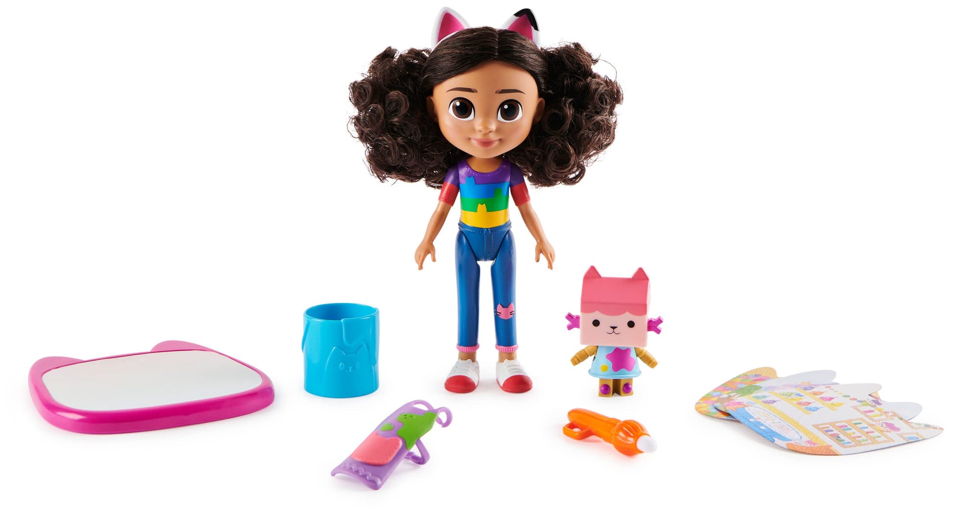 Gabby's Dollhouse, Muñeca Gabby Manualidades y Accesorios con pizarra y pincel que funcionan con agua, juguetes para niños y niñas a partir de 3 años