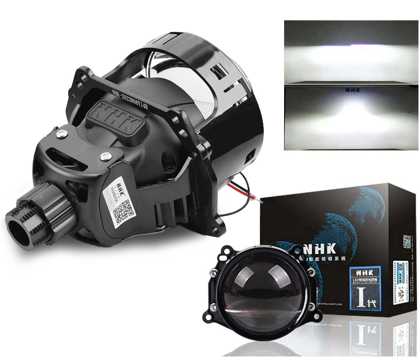 Lente de Proyector LED Yufanya Blanco con Doble Reflector de 7,6 cm para Faros Delanteros