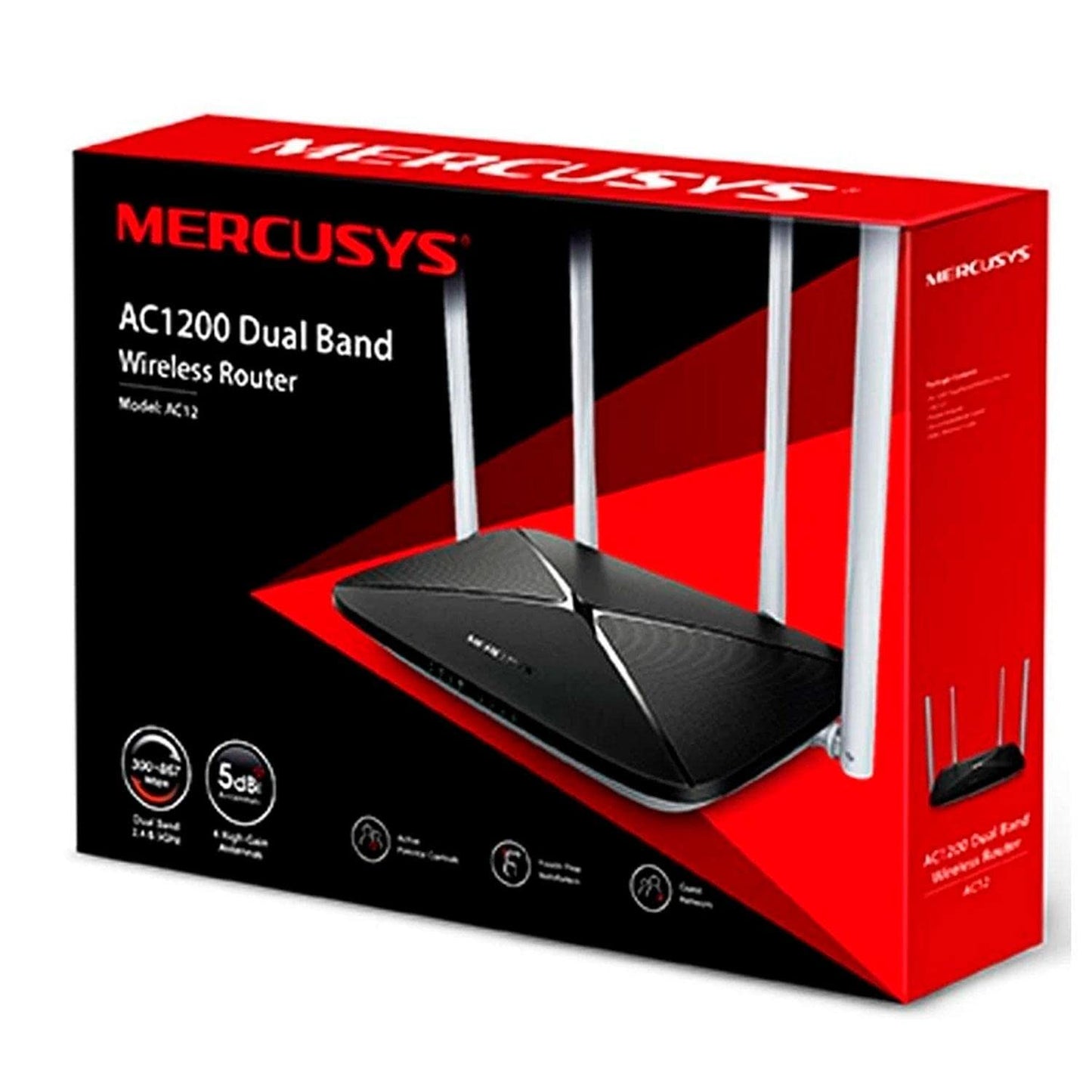 Router Inalámbrico Mercusys Negro Banda Dual 1200Mbps 4 Antenas Fijas