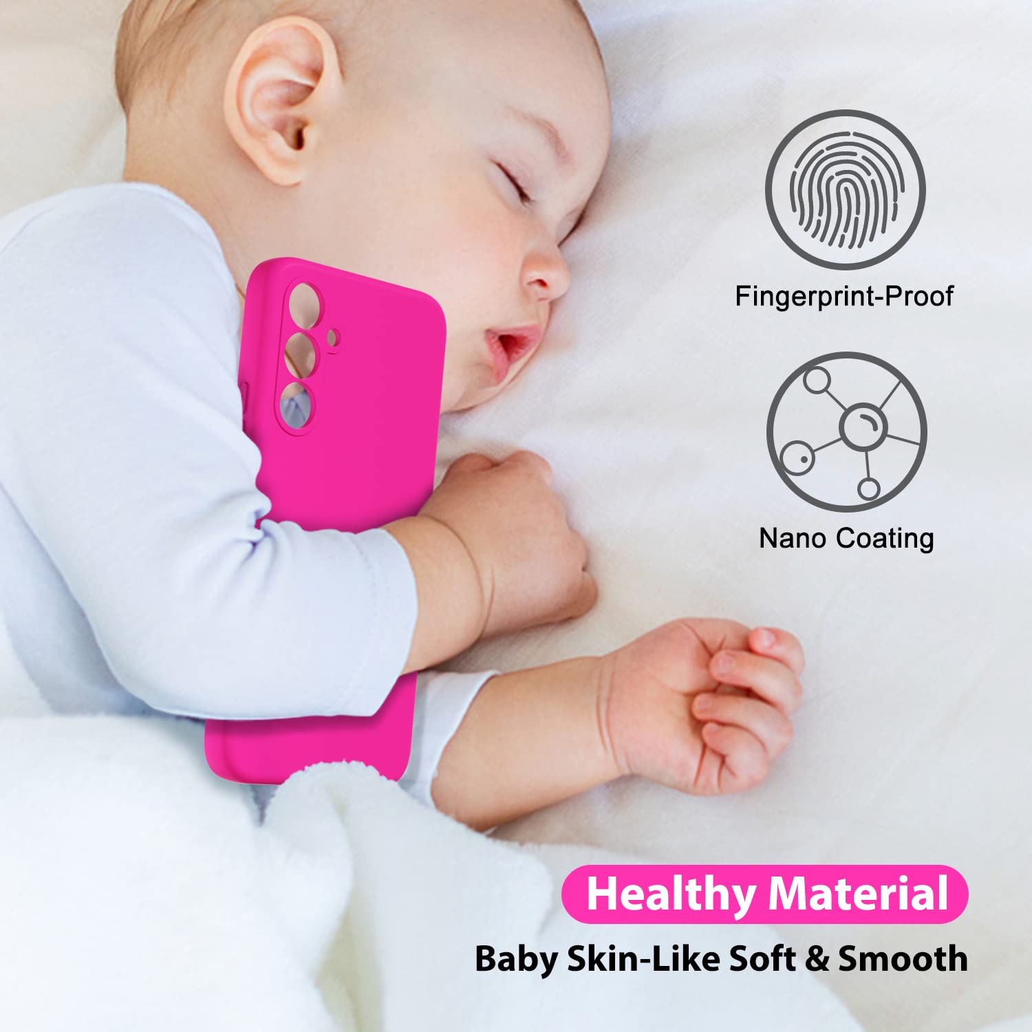 oakxco - Funda de silicona líquida para Samsung Galaxy A54 de 5 g, color sólido fluorescente, delgada, de goma suave, de poliuretano termoplástico suave, lisa, mate para mujeres y niñas, color rosa