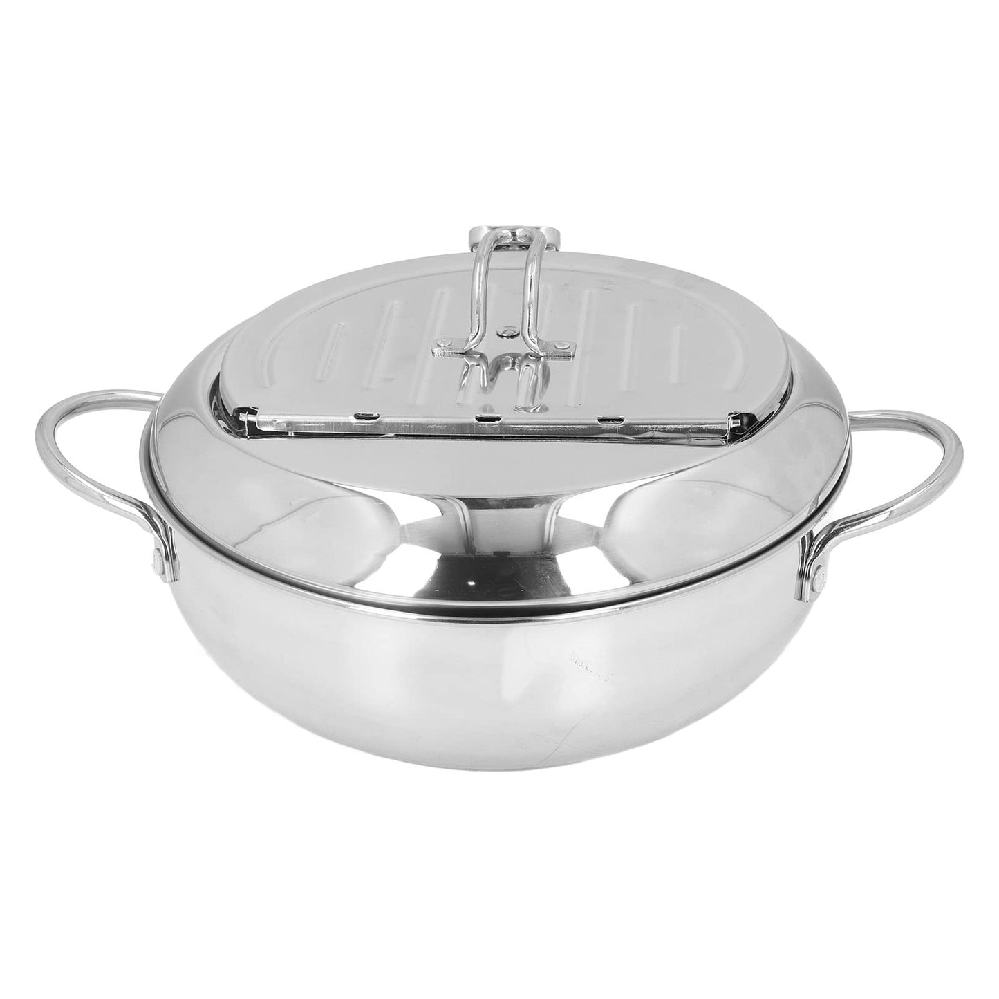 Olla Japonés para Freír Tempura Acero Inoxidable Retención de Calor 3,4 L