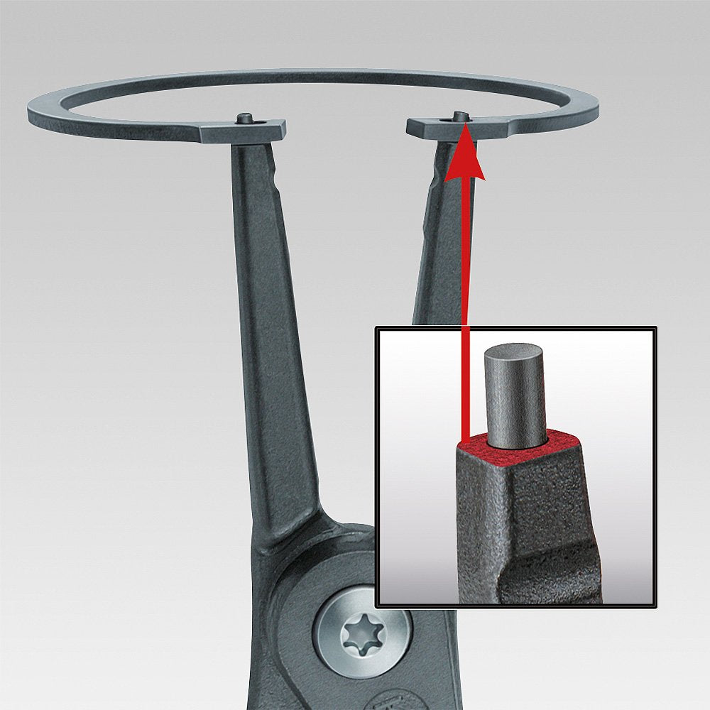 Knipex 49 21 A01 Pinza De Precisión Para Anillos De Retención Para Anillos De Retención Exteriores De Ejes Acabado Pavonado 130 Mm